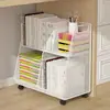 Estantería rodante con ruedas para almacenar libros, adecuada para estudiantes, uso doméstico y como estantería pequeña o estante de almacenamiento de pie junto a un escritorio