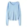 Nuevo suéter de cachemira de visón para otoño e invierno, estilo holgado y casual, jersey sencillo para mujer, suéter de punto de cachemira talla grande
