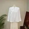 [Li] Nueva camisa base de jacquard estilo chino con estampado de mariposas y cuello abotonado, con un diseño tradicional chino, nueva colección otoño 2026, top mejorado
