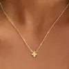 Amazon Transfronterizo Nuevo Collar de Trébol de Lujo, Cadena de Clavícula Minimalista Estilo Bosque Piedra de Nacimiento, Fresco y Sencillo para Mujeres de Vacaciones