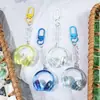 Pingente de fone de ouvido em acrílico, laca de cor sólida galvanizada transparente, corrente de celular estilo ins, chaveiro de bolsa, acessório DIY atacado