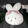 Almohada para Reposacabezas de Coche Dibujo Animado Conejo de Pelo Largo Almohada para Cuello de Coche Soporte Lumbar Felpa Cómoda Accesorios de Interior de Coche