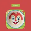 Conjunto de Tigela e Colher Infantil de Fibra de Bambu Desenho Animado Fofo Tigela para Refeição de Bebê Personalizada Tigela de Arroz Tigela de Sopa