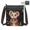 Bolso pequeño bandolera para mujer bolso de lona bolso tejido estilo chino lindo versátil bolso de hombro bolso para teléfono móvil bolso de hombro pequeño Miao