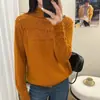 Suéter de cuello alto medio para mujer, corte holgado, nuevo estilo Otoño e Invierno 2025, color liso, estilo coreano, moda rejuvenecedora, top de punto calado, moderno