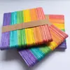 Palito de sorvete de madeira picolé colorido palito de sorvete de madeira diy peça de sorvete de material artesanal Vara palito de picolé