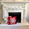 Casa Navideña de Fieltro Exclusiva Transfronteriza Bandera de Tirar de Copo de Nieve Bandera de Tirar de Cuentas de Madera Decoración Fiesta Navideña Decoración de Chimenea