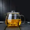 Tetera de Vidrio, Resistente a Altas Temperaturas, Engrosada, con Separación de Té y Agua, para Uso Doméstico, Nuevo Modelo 2026, Alto Borosilicato, Tetera Pequeña con Flores, Juego de Té