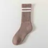 Meias de Lã Grossas com Forro de Fleece, Resistentes ao Frio, Novidade de Inverno para Homens e Mulheres, Meias Casuais Versáteis de Cano Médio com Duas Listras