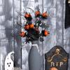 Decoraciones de Halloween transfronterizas, calabaza de terror, esquejes de hojas de arce negras, ramo, festival de fantasmas, accesorios para fiestas en casa