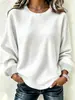 2026 Marca Independiente Moda Europea y Americana Tejido Waffle para Mujer Nuevo Holgado Casual Otoño e Invierno Manga Larga Cuello Redondo Sudadera