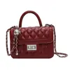 Bolso de Cadena Romboidal Texturizado para Mujer 2023 Nuevo Moderno de Moda Estilo Pequeño Estilo Occidental Bolso Versátil de Mano Hombro Cruzado