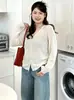 Jaqueta fina versátil de cor sólida para mulheres plus size, top casual, cardigã de malha solto outono 2026 para senhoras plus size