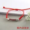 Caixa Gawa Transparente Garrafa de Vidro Oca Aberta para Colocar Coisas Talismã de Cinábrio Vermelho Tubo da Fortuna Pulseira de Fio Vermelho