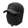 Sombrero de pico de montaña para hombres de mediana edad y ancianos, estilo Lei Feng, para invierno, exterior, ciclismo, cortavientos, cálido, máscara, gorra de béisbol informal versátil