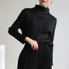 Popular Precio Especial Otoño y Primavera Estilo Ins Elegante Plisado de Por Vida Cuello Alto Manga Larga Aspecto Adelgazante Talla Grande Camisa Básica Casual