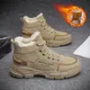 Zapatos de Algodón Cálidos Engrosados de Terciopelo de Invierno para Hombre Zapatos de Trabajo Impermeables Antideslizantes Martin para Obra Protección Laboral Zapatos de Moda