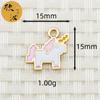 Estilo pixel unicornio DIY accesorios de aleación coreana colgante individual serie de animales de dibujos animados colgante de cuerda para la mano