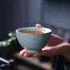 Taza Cónica Ruyao Taza de Té Taza Personal Cerámica Taza de Cata Taza de Maestro Esmalte Agrietado Ruyao Taza Cuadrada y Redonda