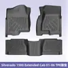 Adequado para Silverado 1500 Cabine Estendida 2001-2006 Tapetes de Chão 3D para Todas as Estações em TPE