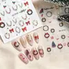 Pegatinas retro para decoración de uñas navideñas chapadas en oro, con una estética japonesa, suave y femenina, con lindos diseños de árboles de Navidad
