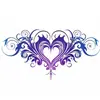 Adesivos de tatuagem vintage europeus e americanos de videira na cintura, adesivos de tatuagem sexy multicoloridos de coração e lótus para a parte inferior do abdômen feminino