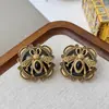 Pendientes de Resina de Abeja Dorados Rusos Galvanizados Vintage de Lujo Ligero Diseño de Nicho Pendientes Retro de Palacio Occidental Joyería en Stock