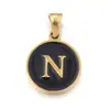 Collar con colgante de acero de titanio DIY de 26 letras inglesas de venta caliente, cadena redonda para clavícula para mujer, accesorios de joyería de acero inoxidable al por mayor