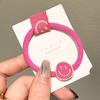 Anillo para el Cabello de Cara Sonriente de Aleación de Color Neón de Corea Cuerda para Cola de Caballo de Niña Linda Bola para la Cabeza Correa Elástica Alta para el Cabello