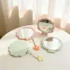 Novo Mini Espelho Pingente Portátil em Forma de Flor, Espelho de Maquiagem Criativo de Mão para Meninas, Espelho de Maquiagem