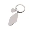 Acero Inoxidable Transfronterizo Rombo Redondo Pequeño Láser UV Color Impresión Material en Blanco Regalo de Vacaciones Llavero de Metal Grabado