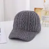 Nueva gorra de lana de punto trenzado versátil para otoño e invierno, gorra de pico, gorra de béisbol cálida para mediana edad y personas mayores