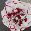 Materiales Creativos para Envolver Flores de Navidad Nieve Cayendo Flor de Rosa Empaque Materiales Decorativos Ramo Floral Hecho a Mano DIY Materiales Florales