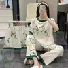 Pijama para Mujer, Verano Manga Corta, Estilo Coreano, Corte Holgado, Tallas Grandes para Estudiantes, Nuevo Modelo 2026, Se Puede Usar Afuera, Ropa de Casa, Conjunto de Tres Piezas