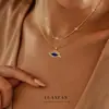 Conjunto de Colar Olho de Diabo em Prata Esterlina S925 Yuanfan Anel de Flor de Luxo Acessível Francês Combinação Brincos com Zircônia para Mulheres