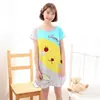 Camisón de verano de dibujos animados para mujer, venta al por mayor, de fábrica transfronteriza, bonito, de manga corta, de seda color leche, de una pieza, para el hogar
