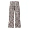 Pantalones de estampado de leopardo para hombre, estilo deportivo retro europeo y americano, ambiente casual holgado, marca de moda, pantalones casuales rectos de pierna ancha, versátiles