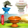 Molde para Vaso de Flor Redondo de Cimento, Modelo de Vaso de Flor Plástico Caseiro, Gabarito para Vaso de Bonsai com Injeção de Concreto no Fundo