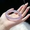 Pulseira de Calcedônia Violeta Natural, Branca com Ágata Roxa, Pulseira de Calcedônia Violeta Tipo Gelo, Pulseira de Jade Lavanda