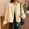 Chaqueta Corta Acolchada con Diseño Vanguardista de Patrón Waffle para Mujer Otoño/Invierno 2026 Holgada Adelgazante Ligera de Algodón Chaqueta de Béisbol Top