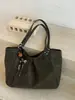 Moda de Verano 2026 Bolso de Hombro de Gran Capacidad Versión Coreana Vintage Artístico Color Sólido Estilo Universitario Bolso Tote para Mujer