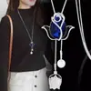 Accesorios de collar colgante para ropa ajustables que no se decoloran para mujer Corea del Sur otoño e invierno cadena clásica para suéter joyería larga de aleación