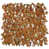 Muro de Cerca Artificial Transfronteiriço com Folhas Verdes, Cerca de Madeira, Flores Artificiais, Decoração de Jardim, Madeira Plástica, Cerca de Planta Verde em PVC