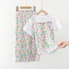 2024 aodale costura algodão calça pantalona conjunto algodão artificial roupas infantis Atacado Atacado