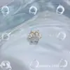 Titanio Astmf-136 Aleación Pequeño Corazón Pata de Gato Arete de Lóbulo Titanio G23 Rosca Interna Zirconia Stud para Labio Stud para Oreja Cabeza de Piercing