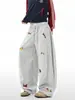 Pantalones Deportivos Anchos con Bordado de Cimitarra de Dachshund Americano para Hombres y Mujeres, Modernos de Hip-Hop, High Street, Frescos, Casuales