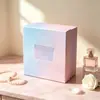 Caja de Regalo Morado Perlado Gradual Qili Cartón Blanco Engrosado Sensación de Alta Gama Caja de Regalo para Cosméticos Caja para Souvenirs