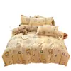 Conjunto de Quatro Peças em Algodão Escovado 100% Classe A Quente e Fresco Conjunto de Roupa de Cama Espesso Super Macio Algodão Puro Conjunto de Quatro Peças