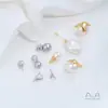 Colgante de Corazón, Estrella de Cinco Puntas, Trébol y Corona Chapado en Oro Blanco de 14K con Circonia Incrustada y Soporte para Pin de Perla Accesorios Hechos a Mano para DIY