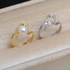 Anillo abierto de plata S925, anillo de actividad DIY distintivo, ajustable, 7-8 accesorios de perla, anillo con almohadilla de aire, accesorios 5382